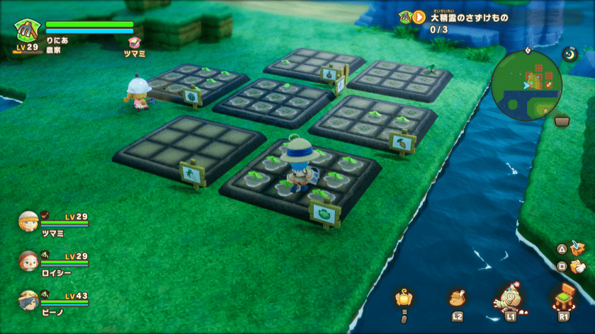 種をうえて水を撒く