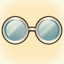 銀ふち丸メガネ