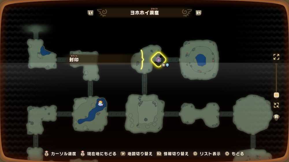 ヨホホイ洞窟のマップ