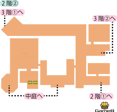 トロデーン城2階②のマップ