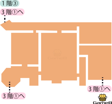 トロデーン城1階③のマップ