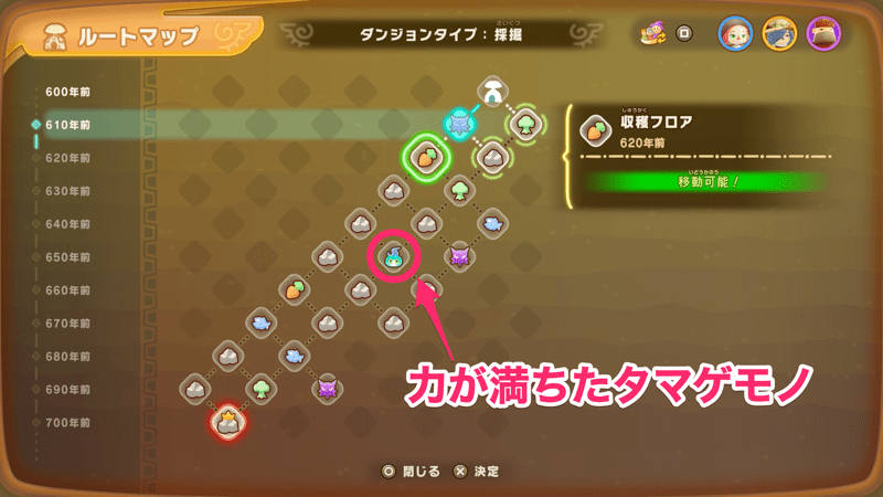 ガチャダンツリーで力が満ちたタマゲモノを入手