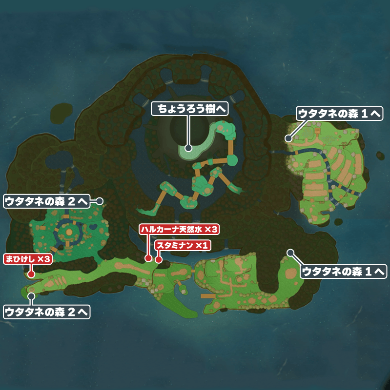 ハルカーナ島のマップ