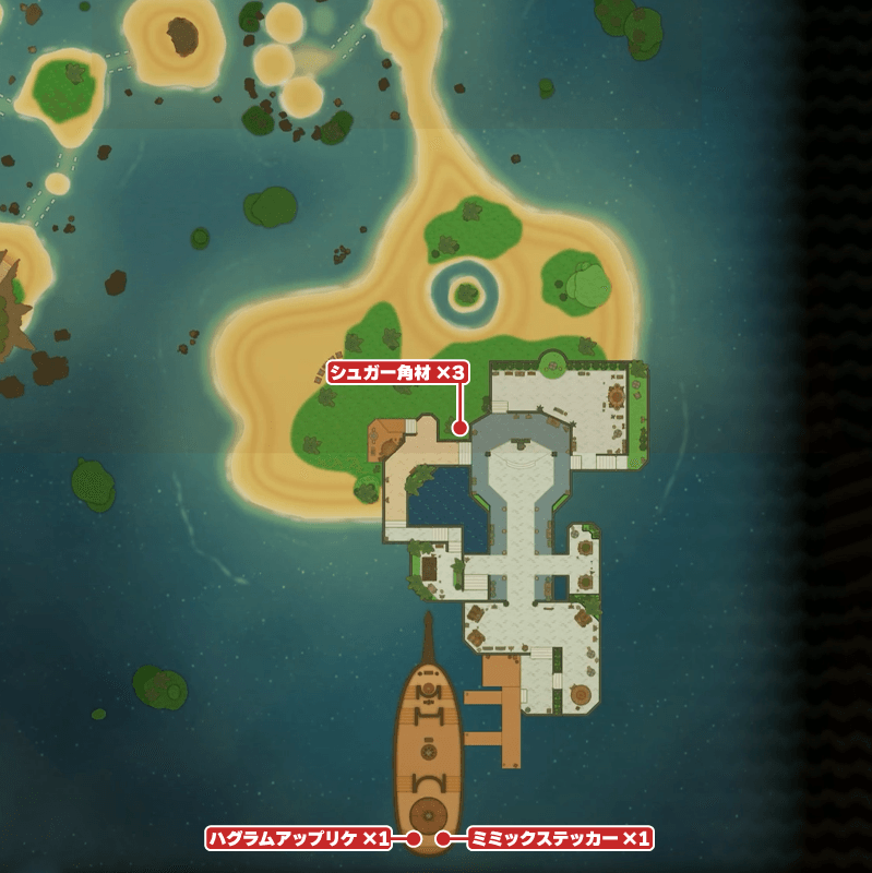 トロピアン諸島のマップと宝箱
