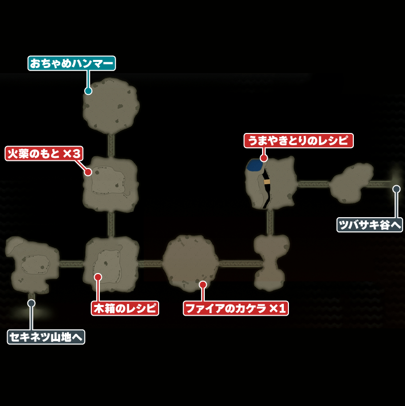 アゲガラ洞窟1階のマップ