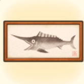 カジキマグロの魚拓画像