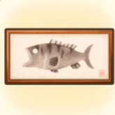 ダークバスの魚拓画像