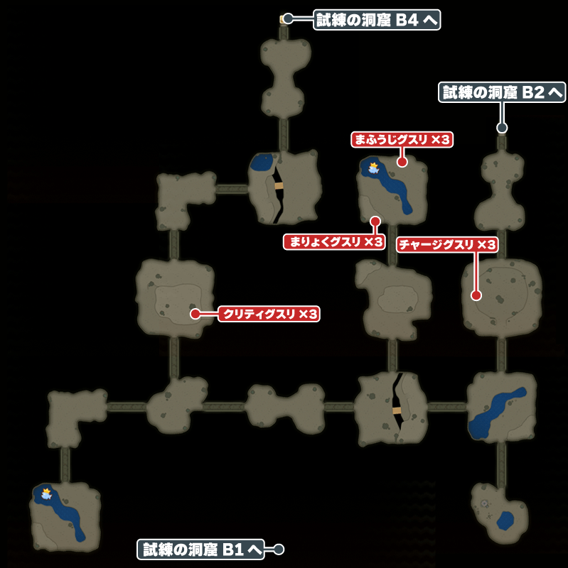 試練の洞窟B3のマップ