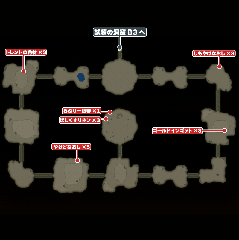 試練の洞窟B4のマップ