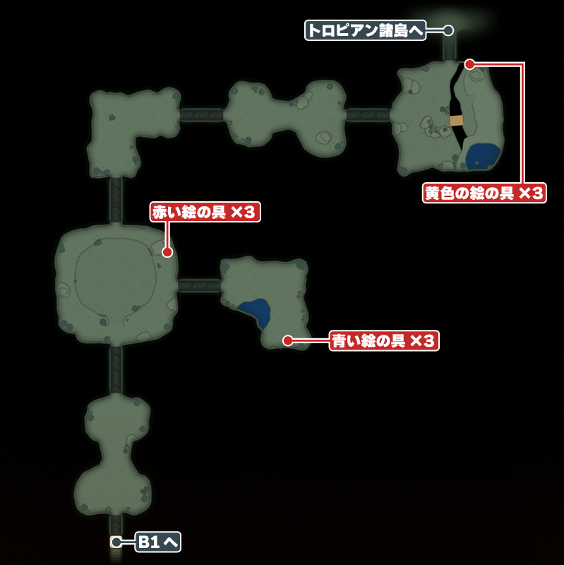 エジョーズの洞窟1階のマップ