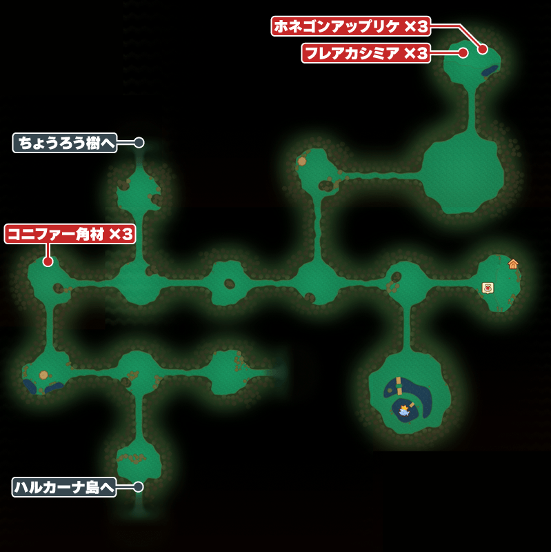 ウタタネの森1のマップ