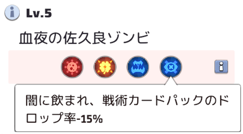 暗闇だとドロップ率-15%