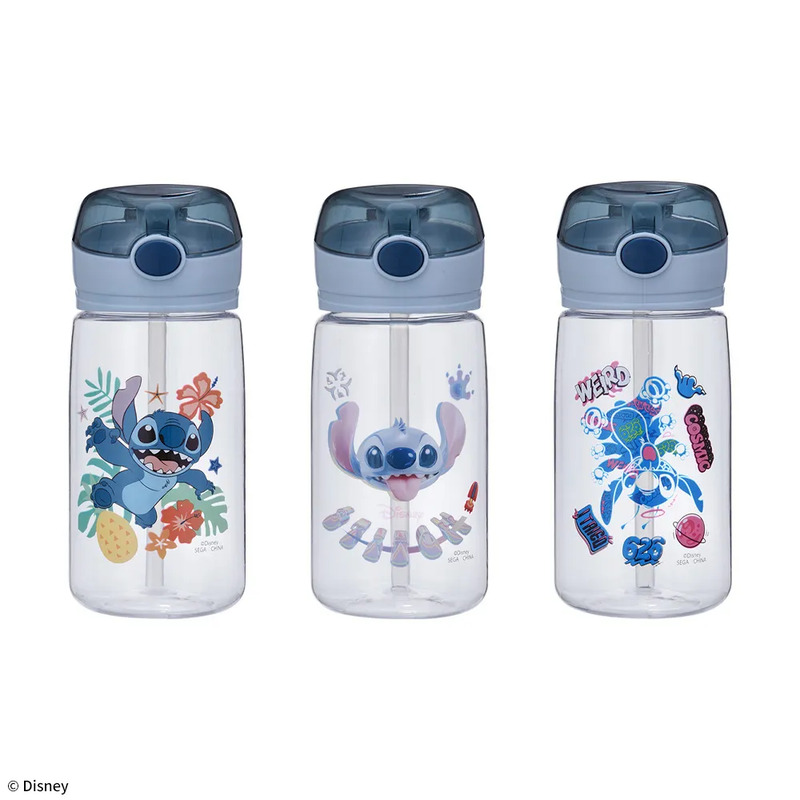 【中古】 ディズニー】スティッチたちのストロー付きボトルが登場 0.5リットル未満