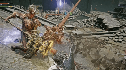 砦内の広場の敵を倒す