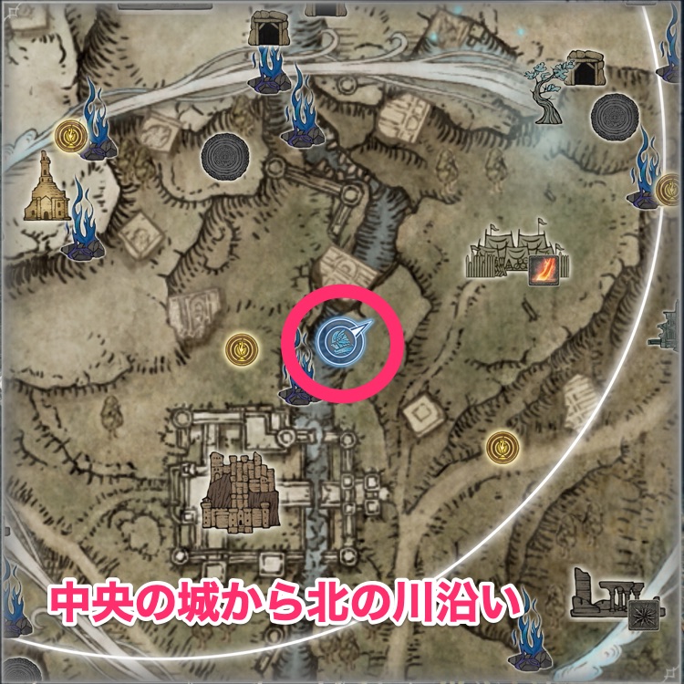 中央の城の北側