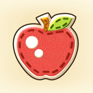 リンゴアップリケ画像
