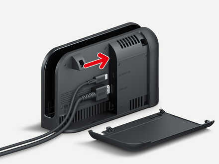 ACアダプターをドッグにさす