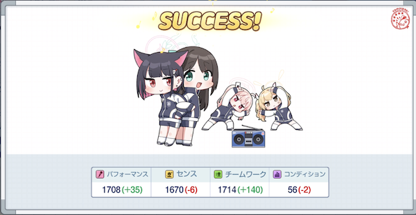 パラメータを上げる