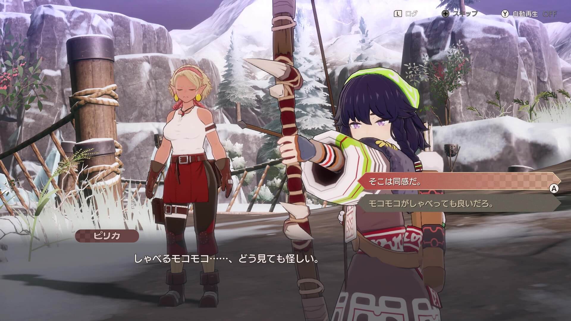 冬の里に到着するとイベント