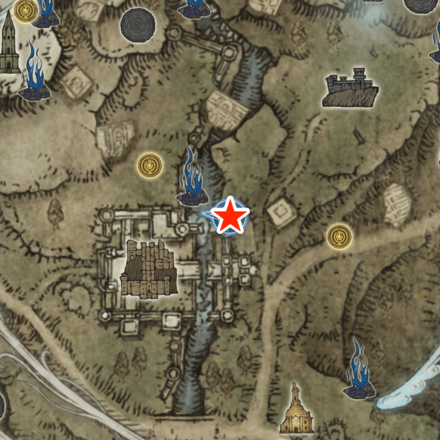 砦の商人の場所