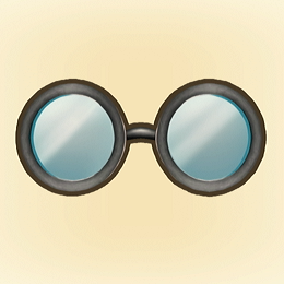 黒ふち丸メガネ画像