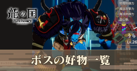 ボスの好物一覧