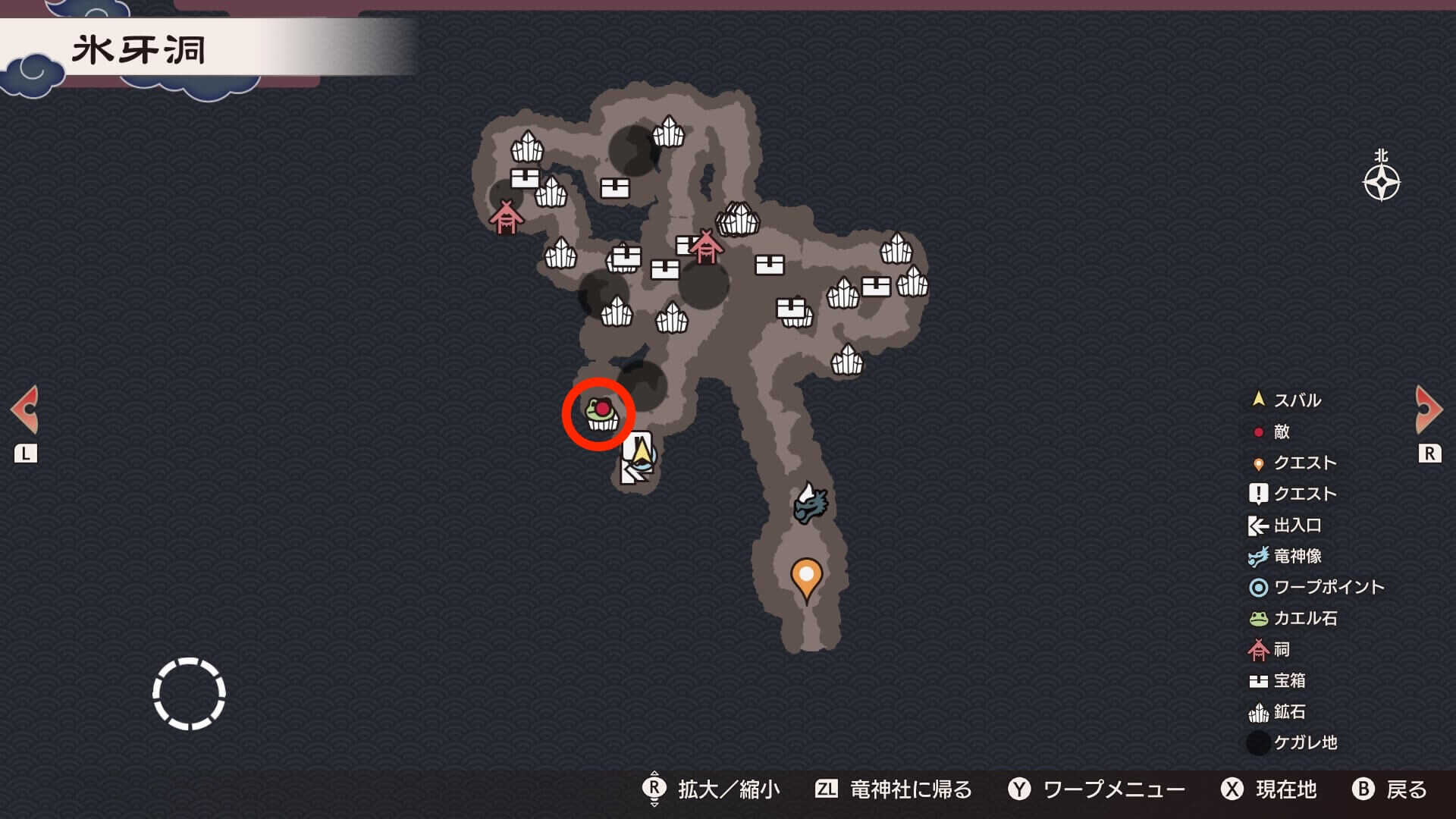 西側のカエル石