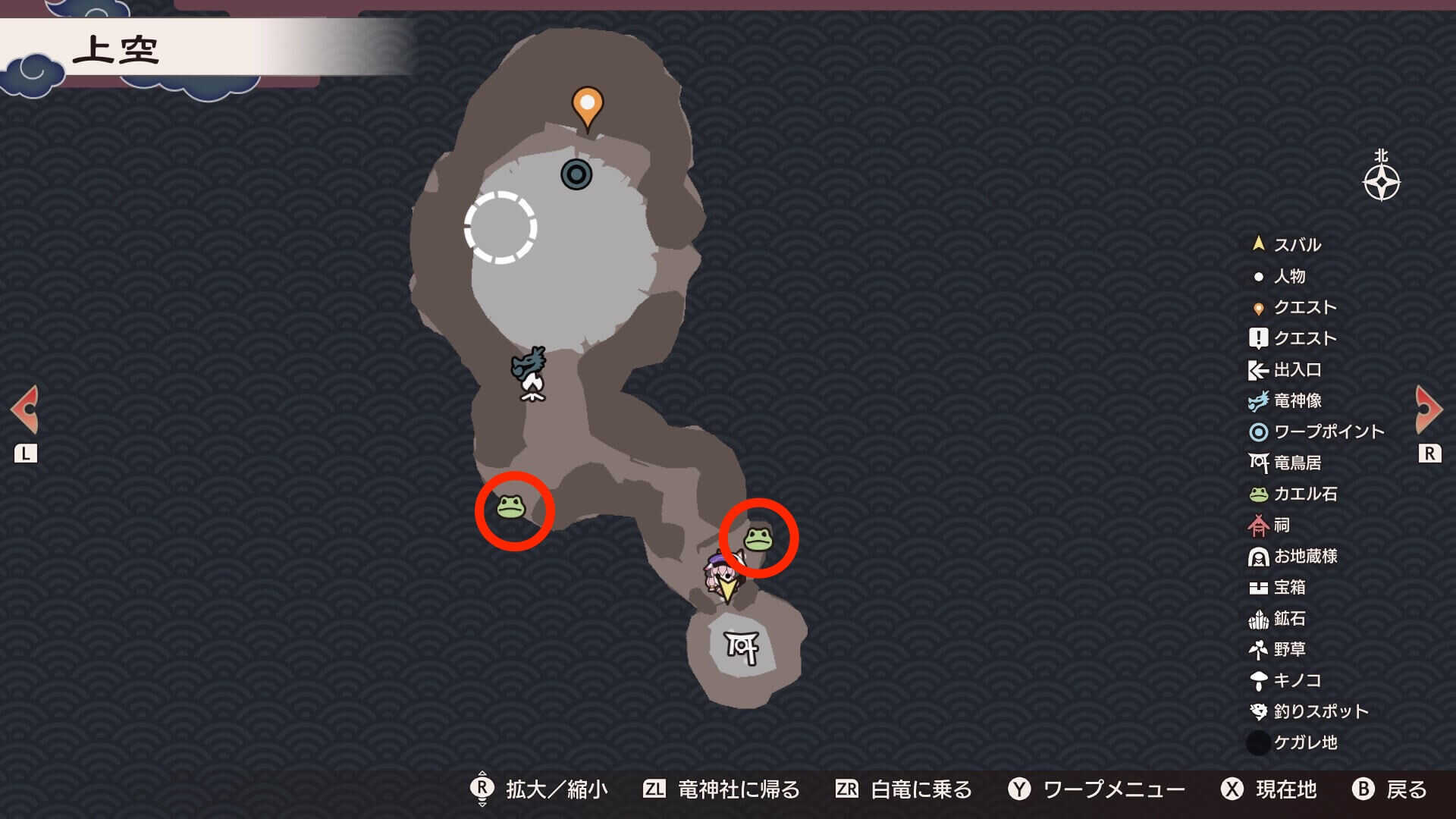 道中のカエル石