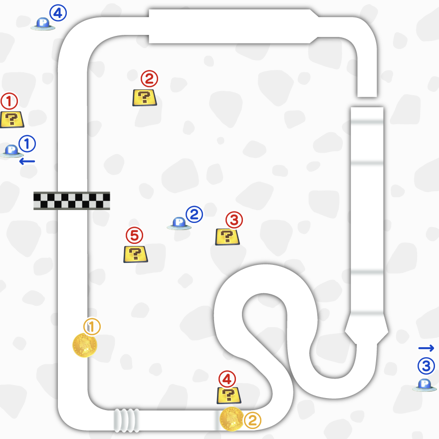 キノピオファクトリーのマップ