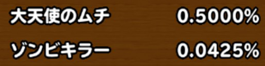 目玉装備の排出確率の画像