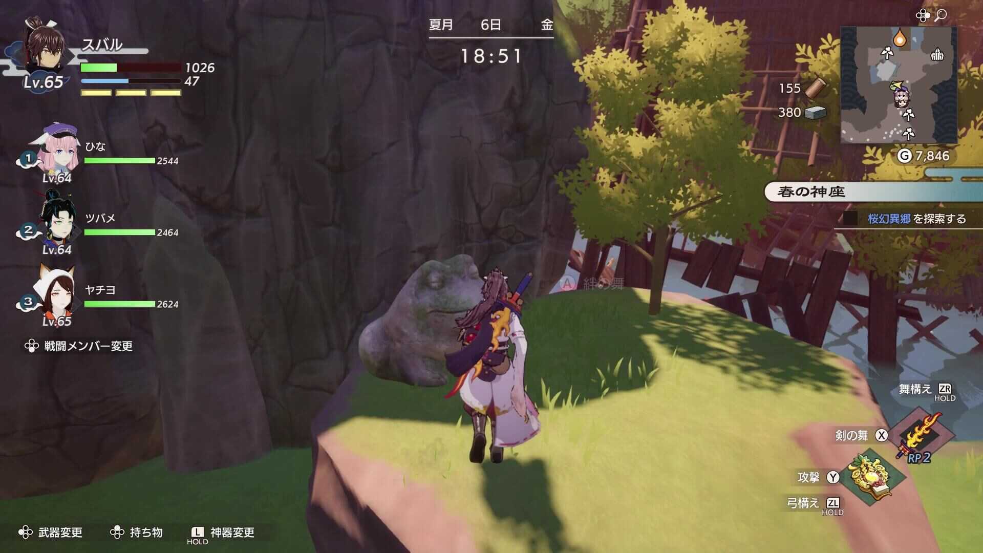 道なりのカエル石