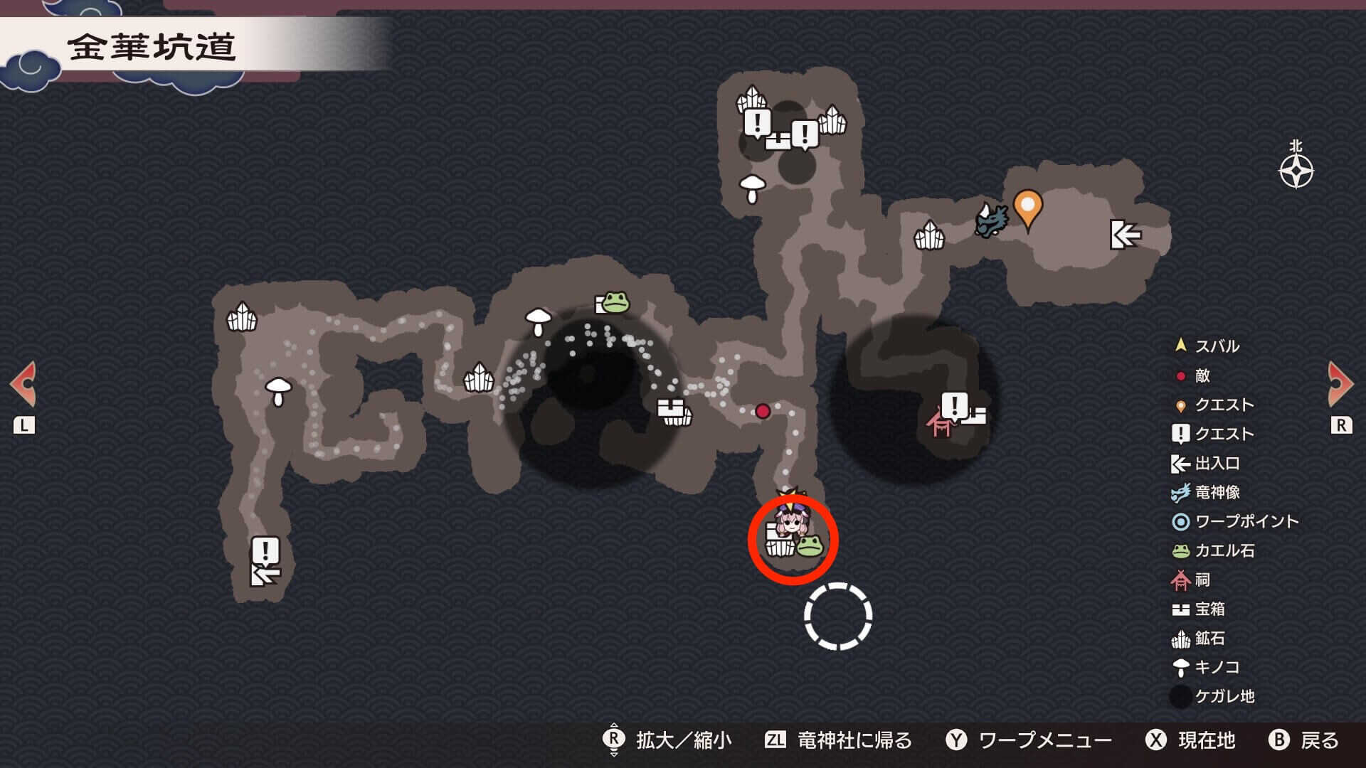 南側のカエル石