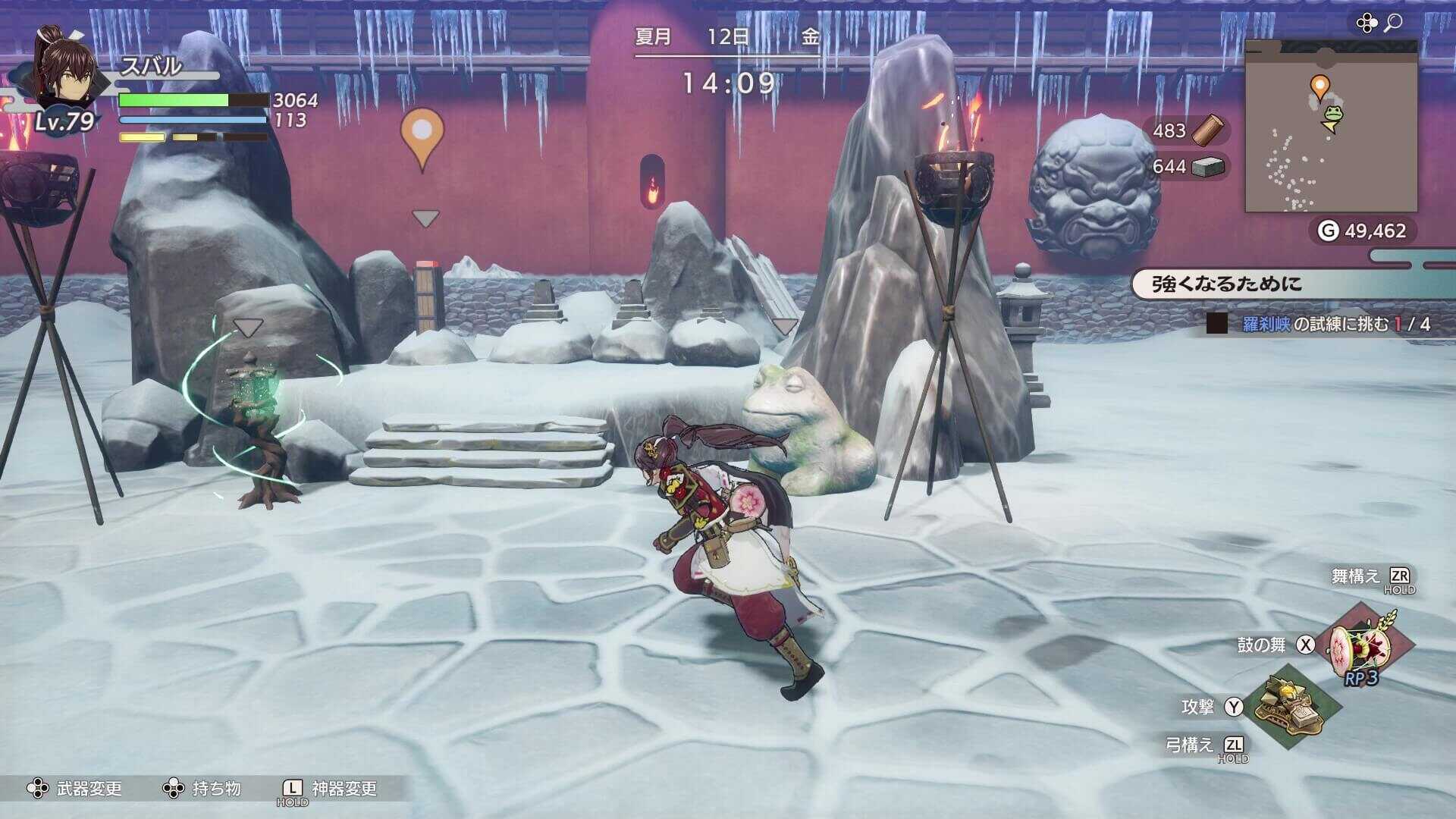 スイッチとカエル石