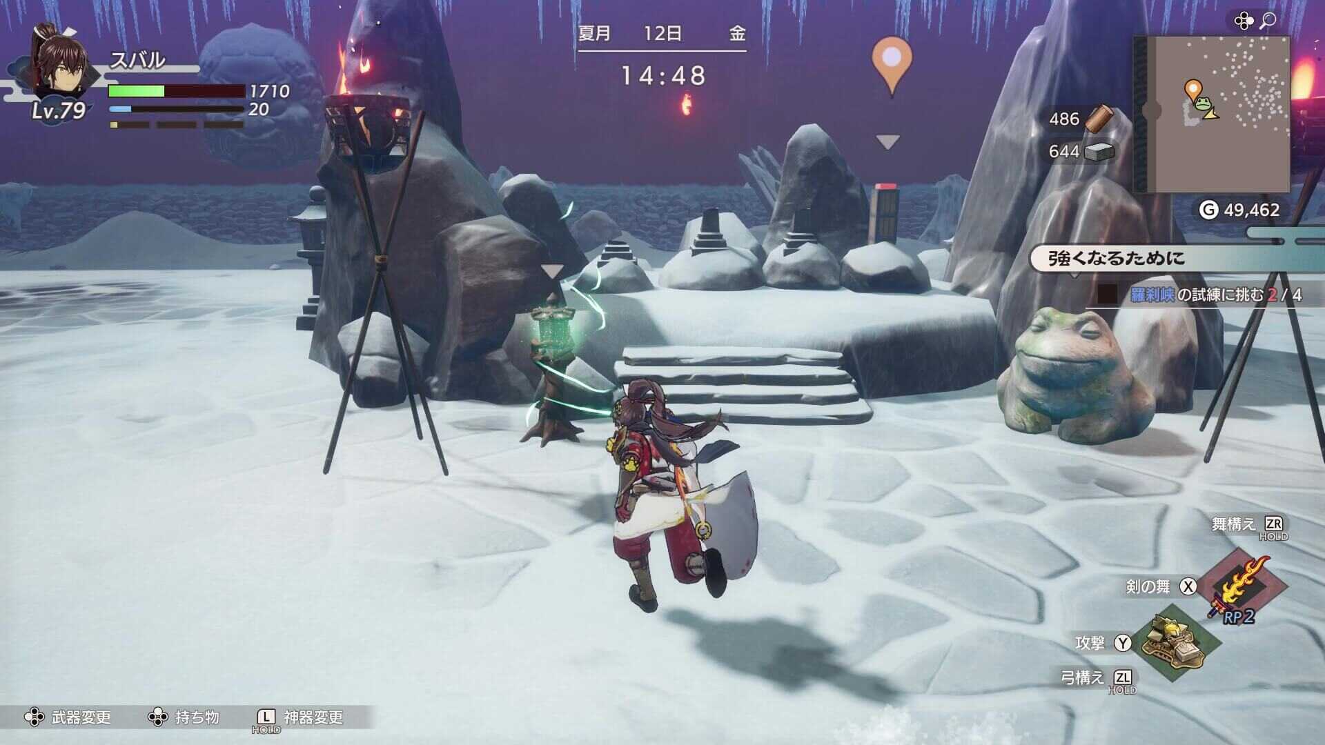 カエル石とスイッチ