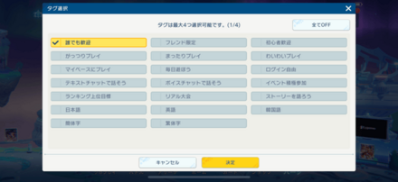 タグは最大4つまで付けることが可能