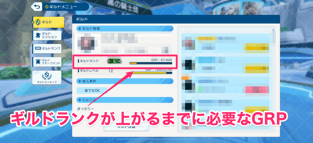 ギルドランクが上がるまでに必要なGRP