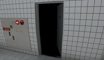 清掃員詰所の扉が全開に