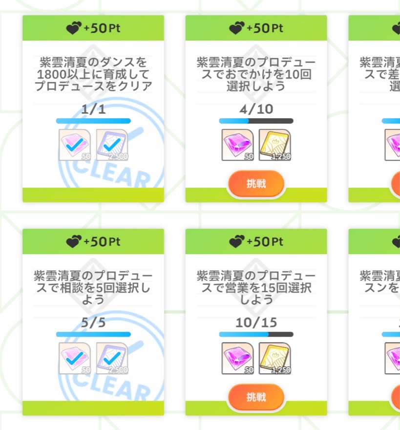 ミッションの達成状況を確認