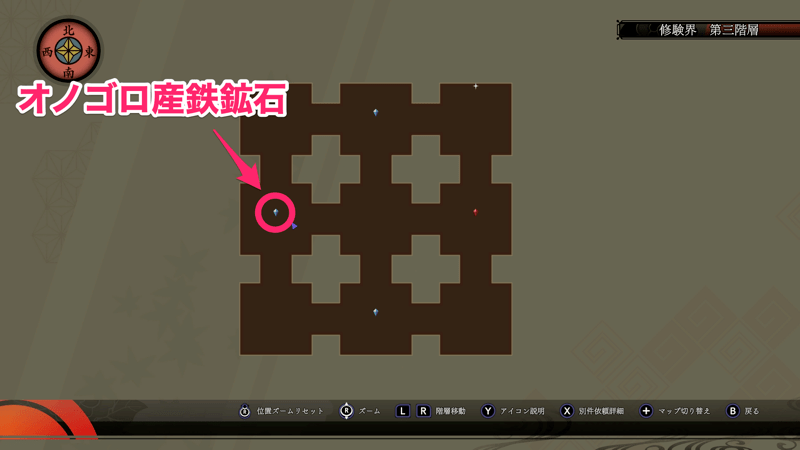 オノゴロ産鉄鉱石のマップ
