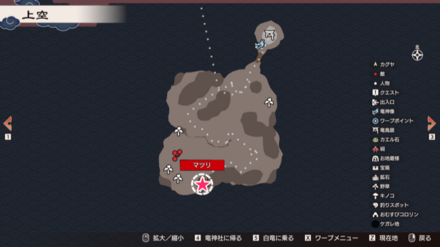 駐屯地島の的あての場所マップ