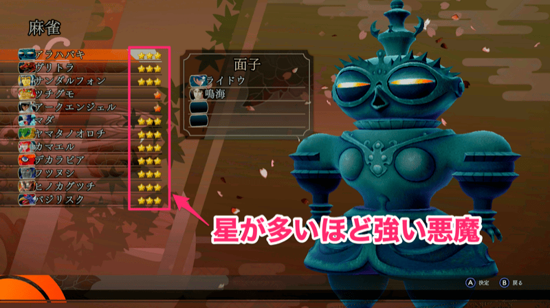星が多いと強い悪魔