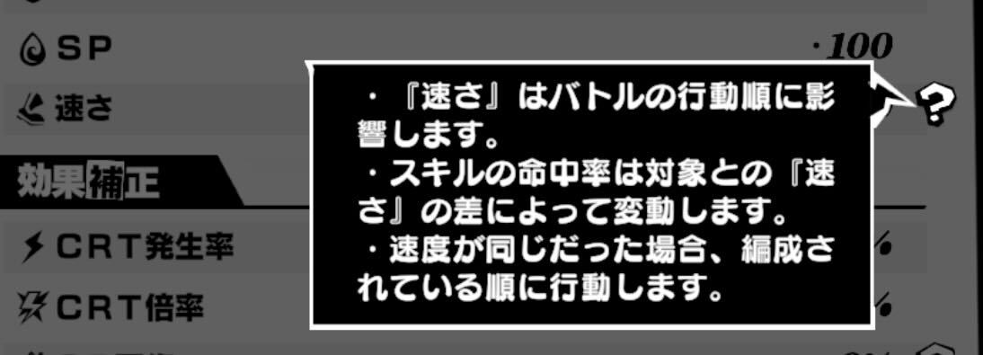 行動順は「速度」に応じて決まる