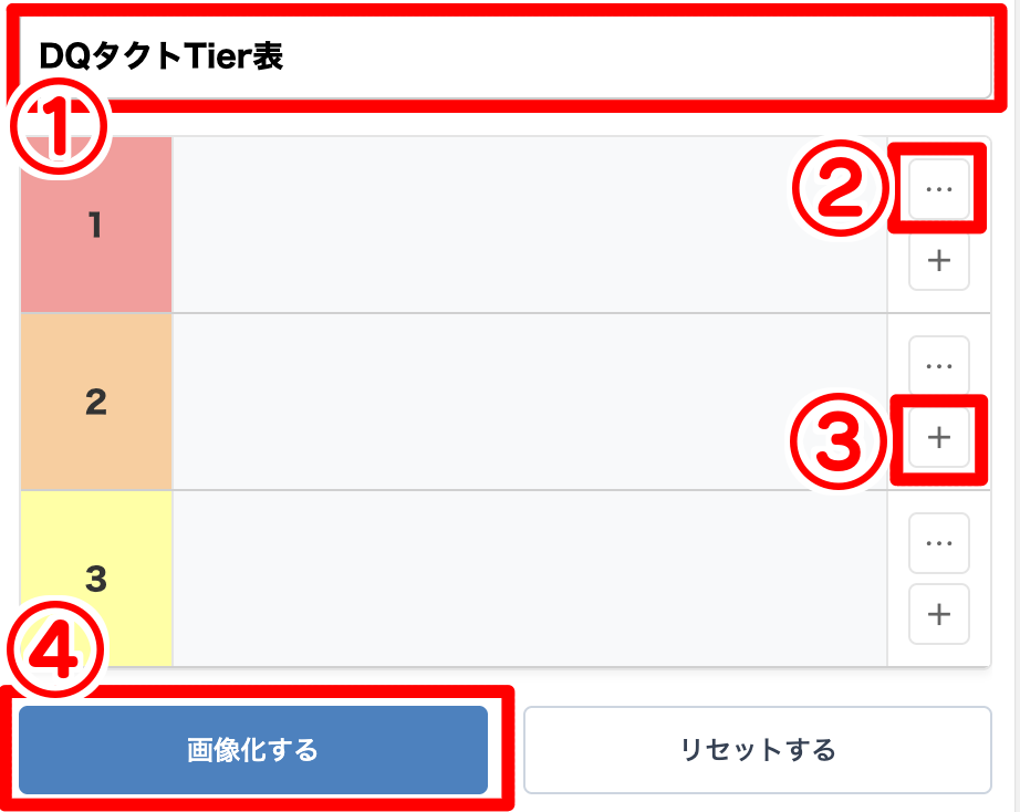ティア表の使い方