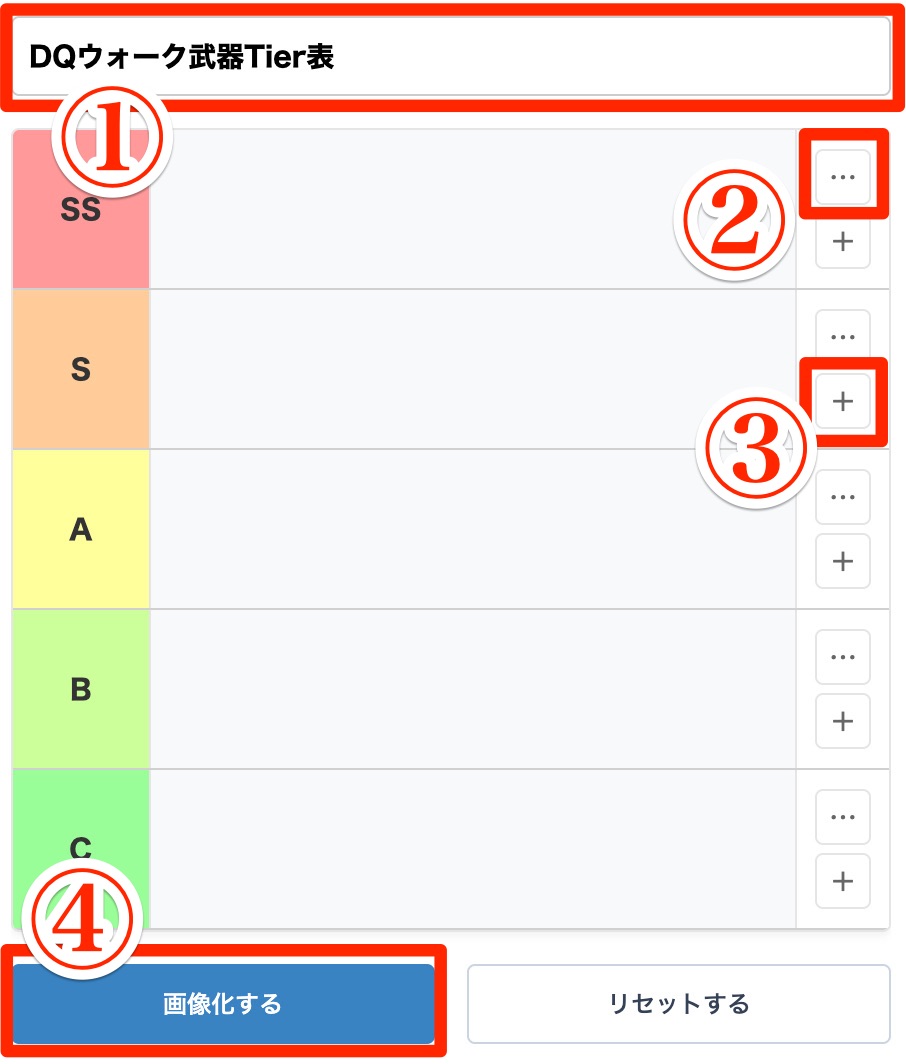 ティア表の使い方