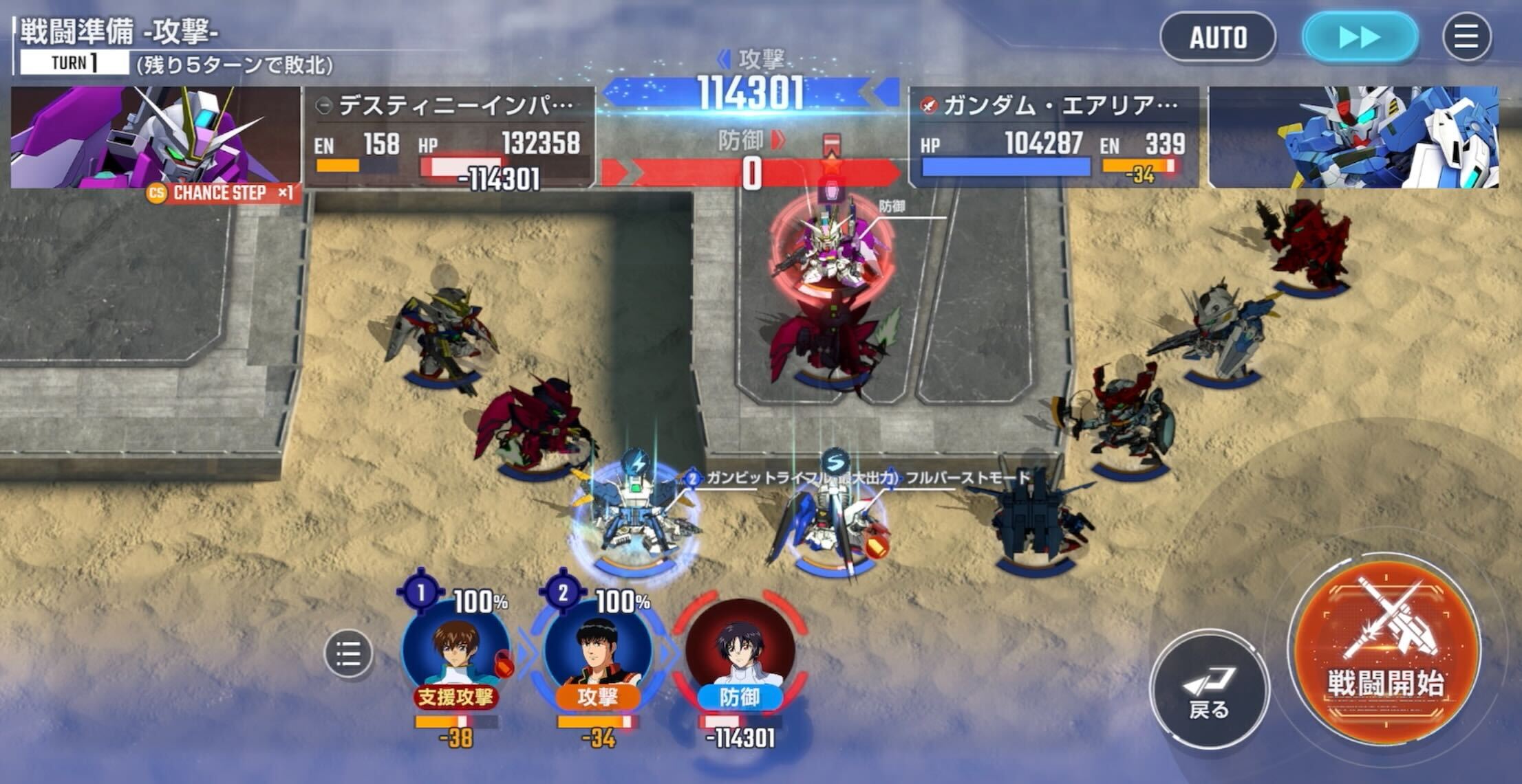 支援反撃と組み合わせて防御をさせる