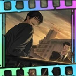 夕焼けの双影画像