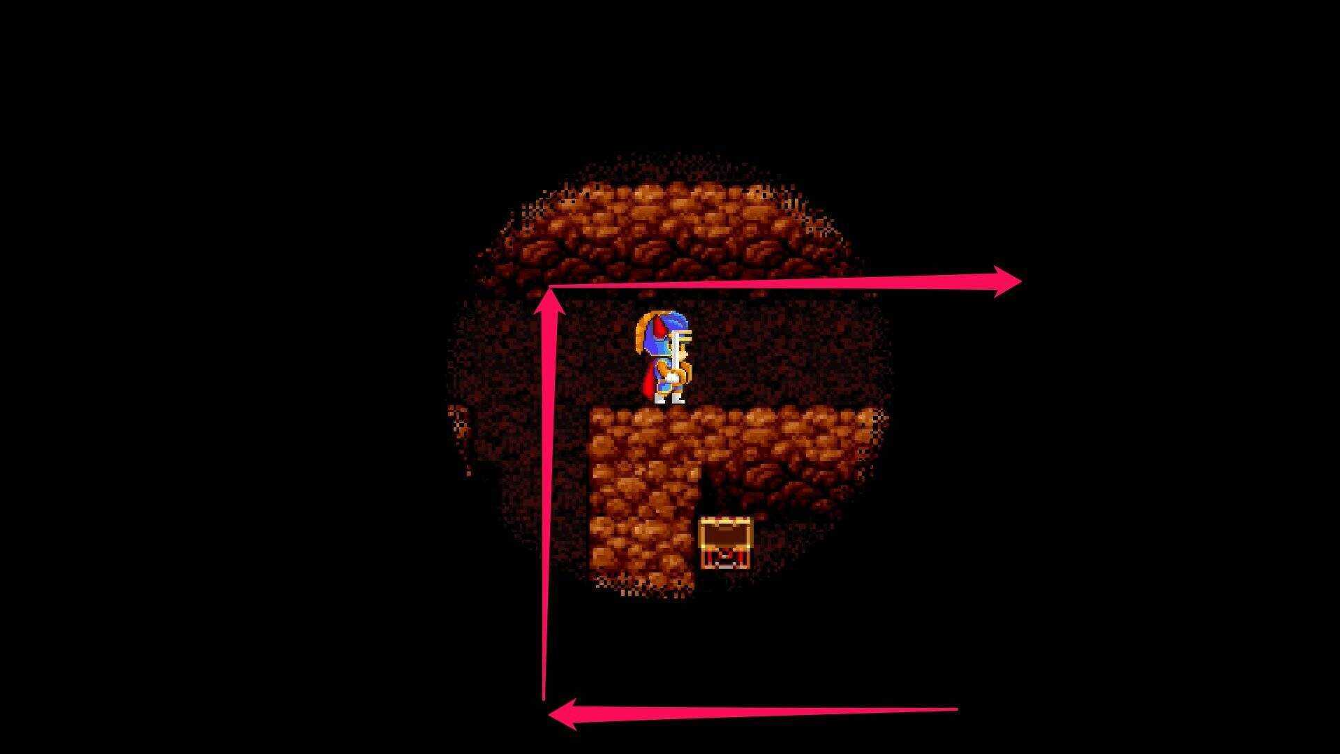 岩山の洞窟分かれ道を上から右へ