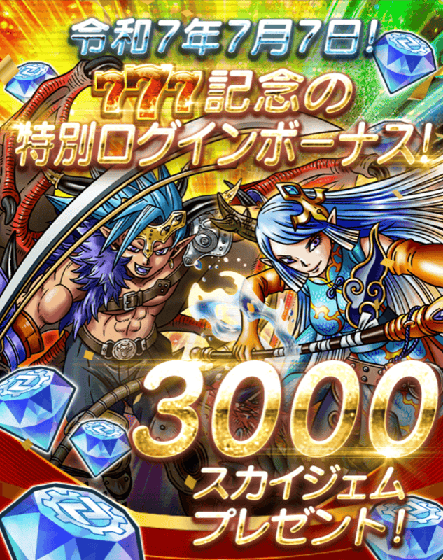 777特別記念ログインボーナス