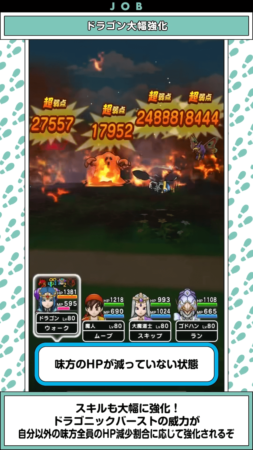 味方のHPが減っていない状態