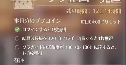 本日分のブブコイン